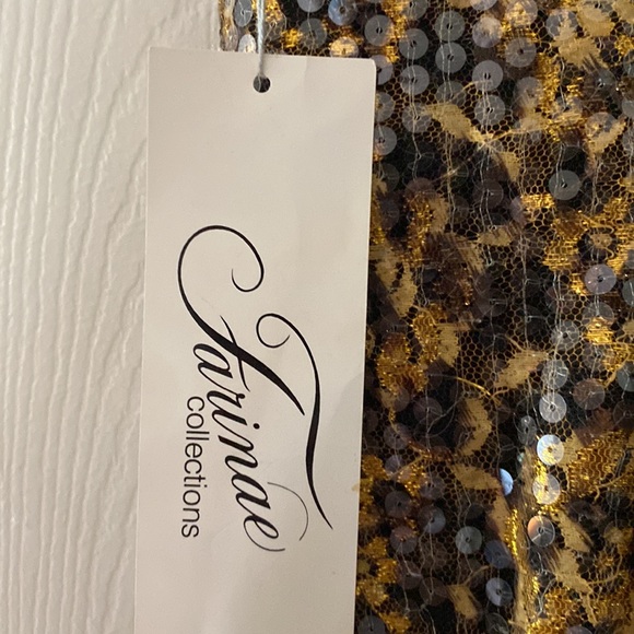 Farinae Collections Leopard Print bustier with sequins. Zipper back New Size 14 - Picture 6 of 6